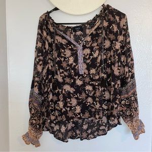 Vici long sleeve paisley blouse